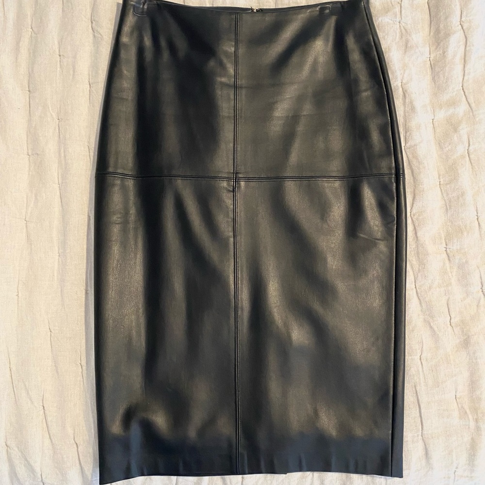 Vegan leather pencil skirt